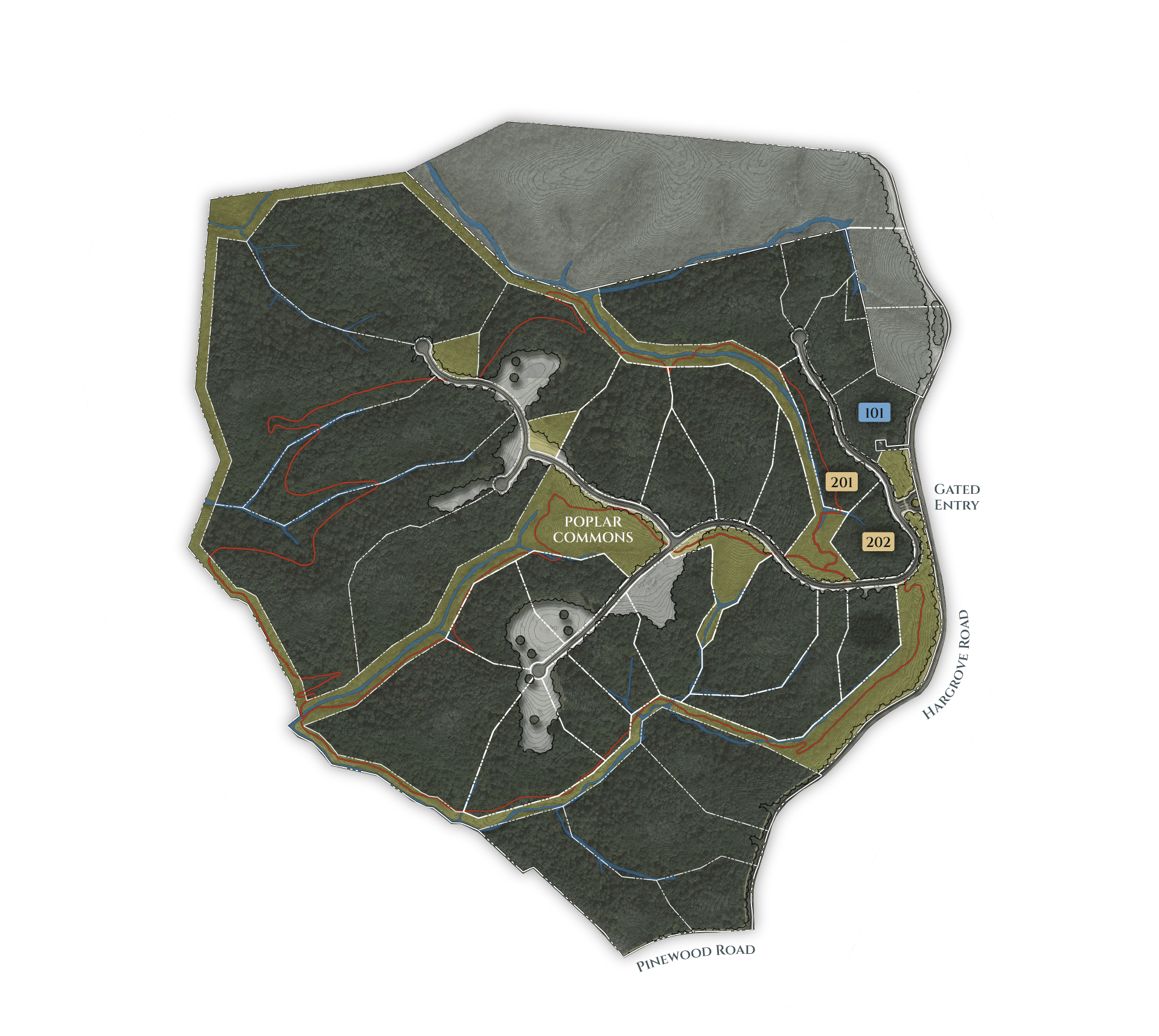 Map of the homesites in The Arbors community